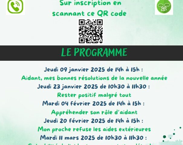 Ateliers Connect’aidants: Programme 1er trimestre 2025