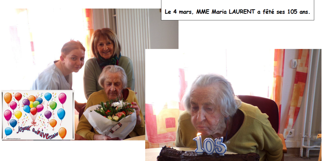 105 ans Mme LAURENT