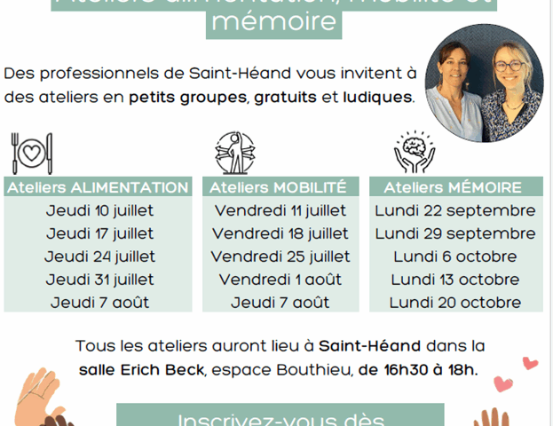 Des ateliers pour bien vivre au quotidien